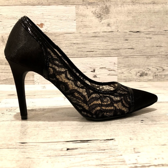 lace fabric heels